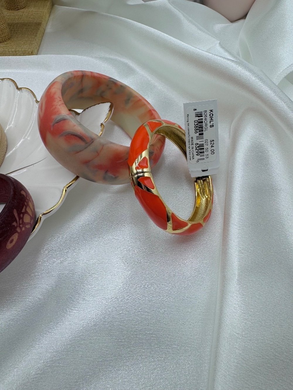 Vintage Mixed Bracelet Lot Resin Bangle Beaded Stretch 8 Bracelets Boho - Picture 7 of 10